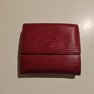 Louis Vuitton red trifold wallet